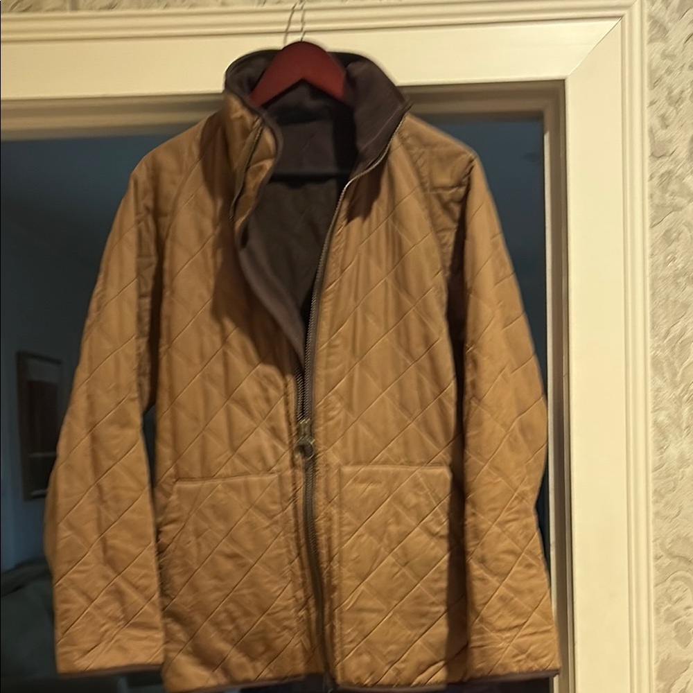 Men's Tan Quilted Jacket-Barbour